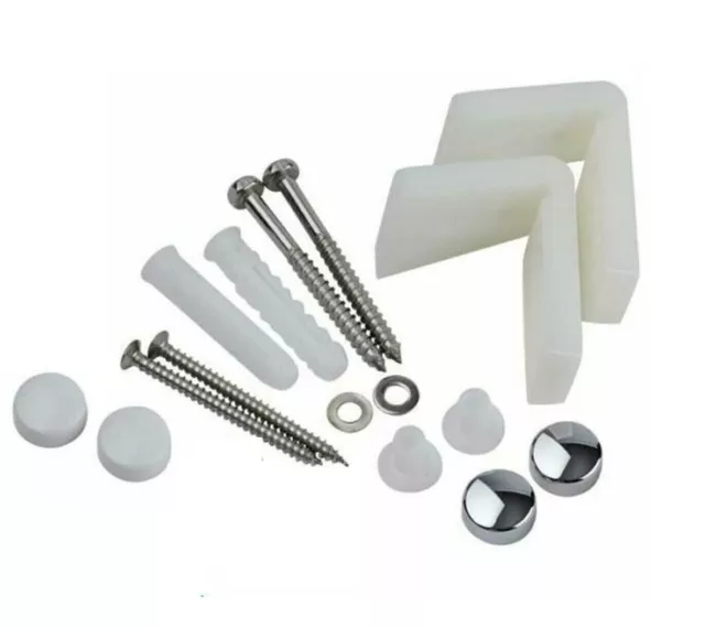 Angled Floor WC Toilet Pan / Bidet Fixing Bathroom Fitting Kit Inc Brackets