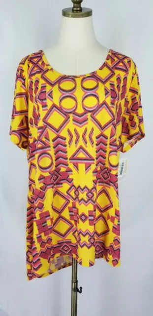NWT LULAROE CLASSIC T T-Shirt Plus Size 2XL Yellow Linen Blend  Southwesteern $48.46 - PicClick AU