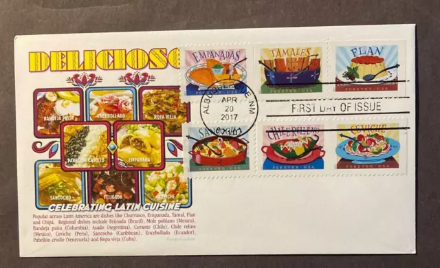 USA #5192-97 Delicioso Forever FDC on 1 Panda Cachet cover