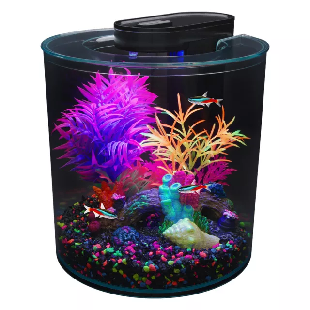 Marina iGlo 360 Aquarium Fish Tank 10L Starter Kit LED Lighting Colourful