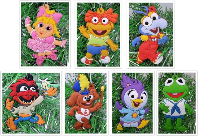 Muppet Babies Christmas Ornament Set w Kermit, Miss Piggy, Fozzie, Animal