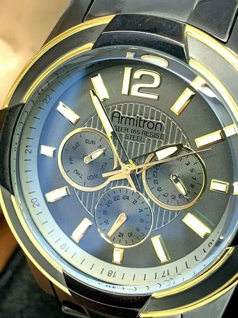 Armitron Men's Watch 20/4910DG Gold Black Dial Quartz 45mm Stainless Steel
