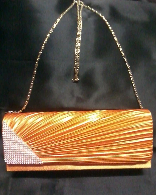 BELLISSIMA BORSA A MANO ARANCIONE Matrimonio Sera Abbigliamento Matrimonio BELLISSIMA Qualità inc catena rimovibile