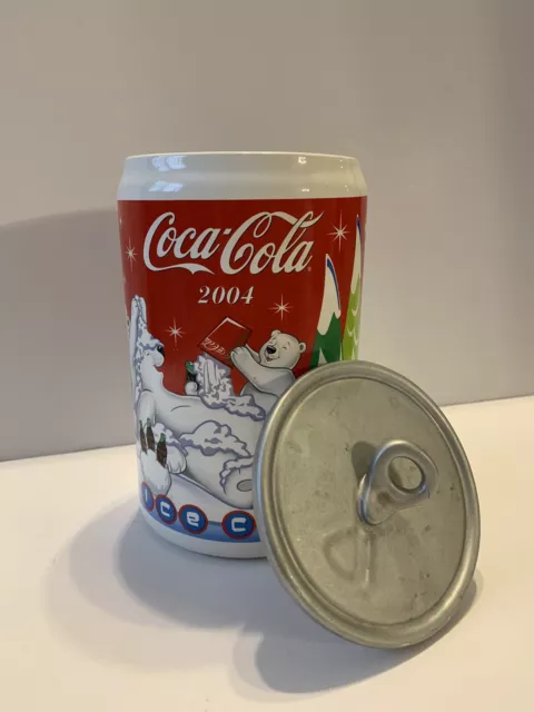 2004 Ceramic Coca-Cola Polar Bear Cookie Jar/Canister