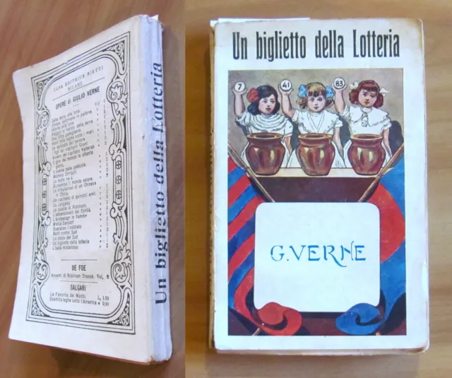 Verne - UN BIGLIETTO DELLA LOTTERIA - Ed. Bietti, s.d. 1910 - ill. ROUX - RARO*