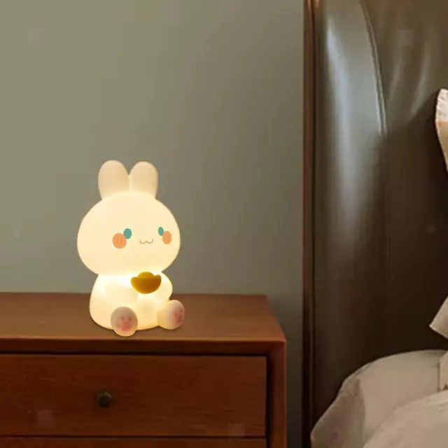 Lapin Lampe Rechargeable Sleeping Silicone Veilleuse Animal pour Enfants