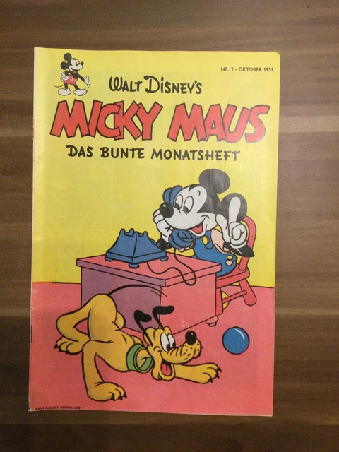 Micky Maus Nr. 2 Oktober 1951-Das Bunte Monatsheft- Ehapa Verlag Top Zustand