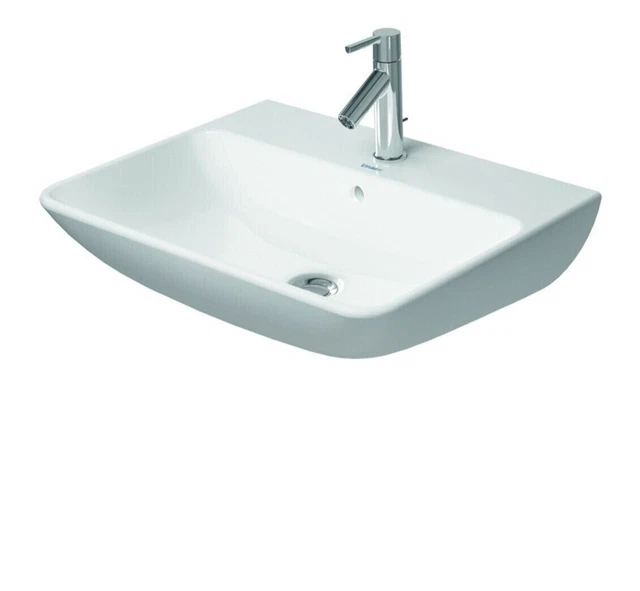 Duravit lavabo ME by Starck con trabocco, panca foro rubinetto, 600 x 460 mm bianco NUOVO