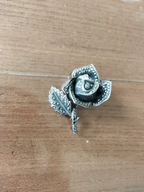 Broche Argent Massif Et Marcassites Annees 30/40