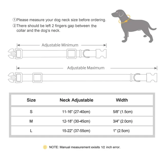 Collare Per Cani in Nylon Personalizzato Medaglietta incisa Con Nome e Numero 2