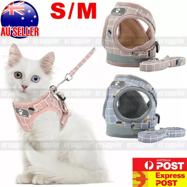 Kitten Dog Cat Walking Harness Lead Leash Collar Pet Vest Mesh Adjustable HOT