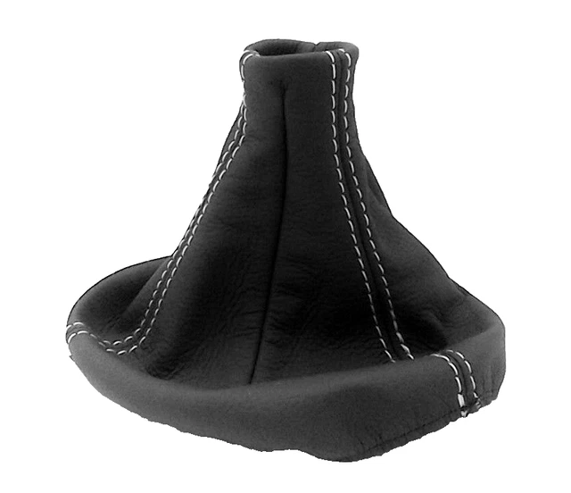 FIAT NUOVA PANDA 2003 2012 CUFFIA CAMBIO IN VERA PELLE GRIGIA - Foto 11