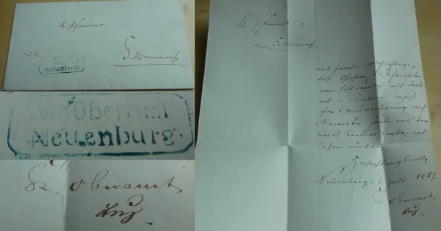 Brief NEUENBÜRG 1867, Sign. Karl v. LUZ Auswanderung USA Schönthaler FELDRENNACH