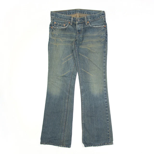 Jeans vintage LEVI'S 593 blu anni '90 denim bootcut pietra lavaggio W26 L31
