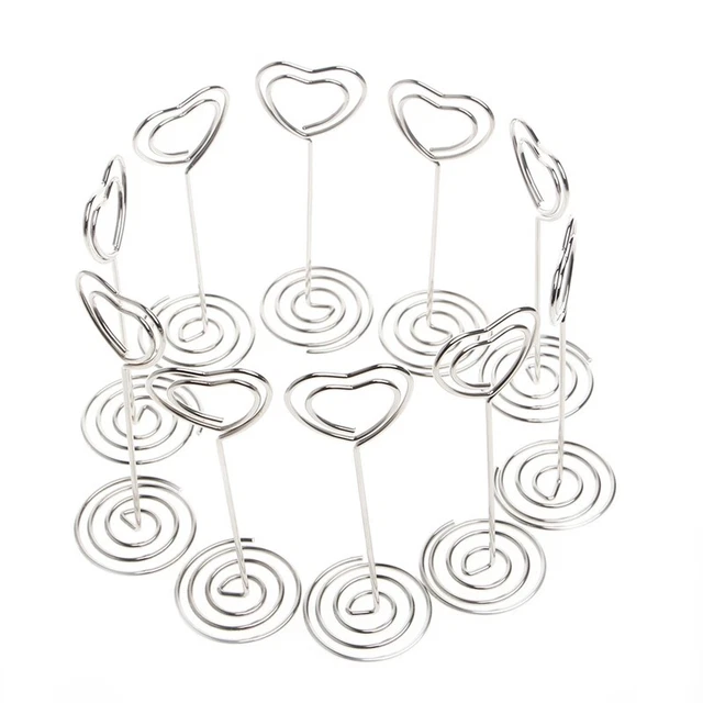 10Pcs Wedding Place Card Holder Table Photo Memo Number Name Clips Base