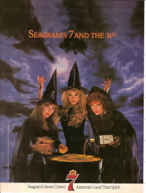 1990 Seagram's Seven Vintage Magazine Ad  Seagram's Seven and The 31st Halloween