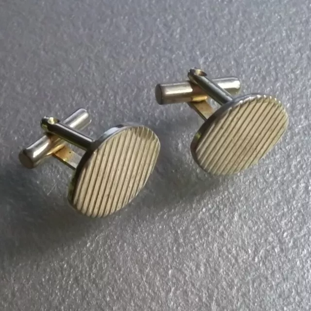 Cufflinks Cuff Links Vintage Retro 1960s 1970s Goldtone Metal