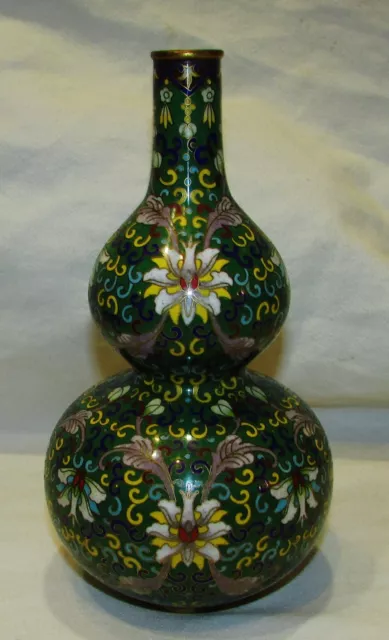 DOUBLE GOURDE EN EMAUX CLOISONNES ANCIENNE CHINE 19ème antique enamel gourd