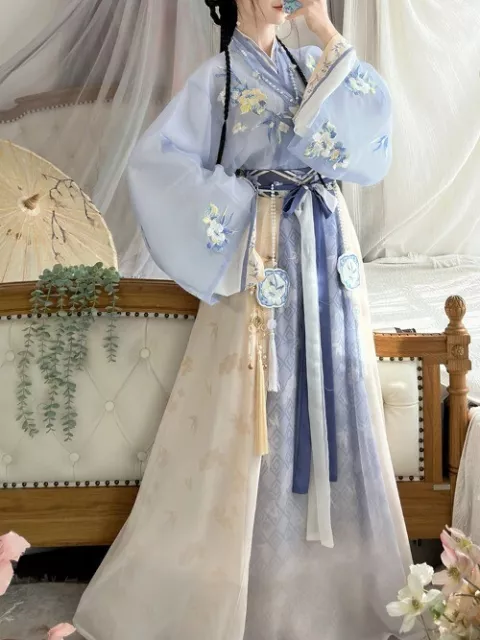 Blue Hanfu Dress Ancient Chinese Traditional Cosplay Costume Hanfu Plus Size