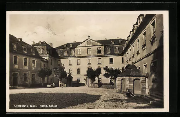 Ansichtskarte Kirchberg a. Jagst, Innenhof des fürstl. Schlosses 1929