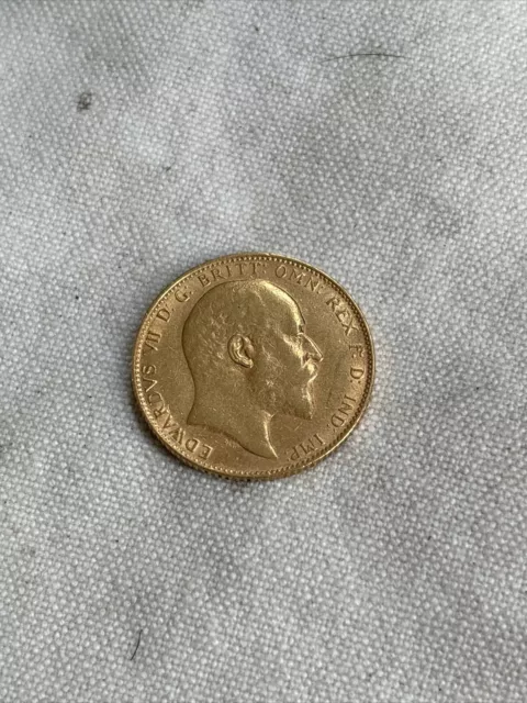 Gold Edward VII  1907 Full Sovereign Good Condition