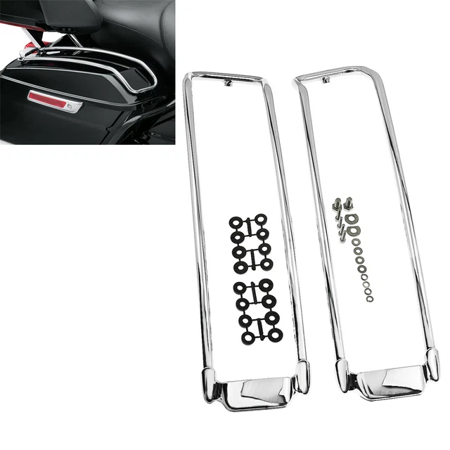 Hard Saddlebag Lid Trim Top Rails Rack Fit For Harley Touring Road Glide 2014 Up