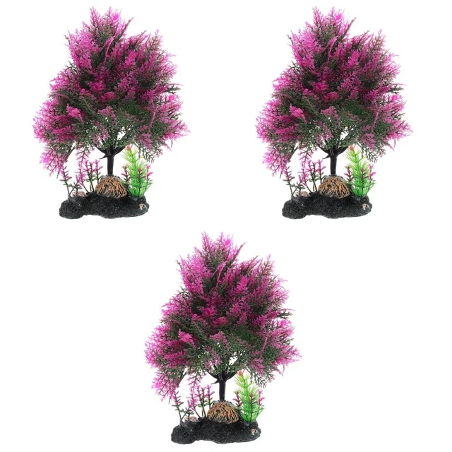 3 Count Aquarium Decor Fish Tank Landscaping Ornaments Plants Pets Decorate