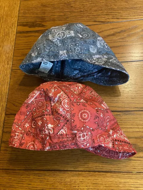 Lot of 2 OccuNomix TUFF NOUGIES TN9-CRD 100% Cotton CAP HAT - Size 7 1/4