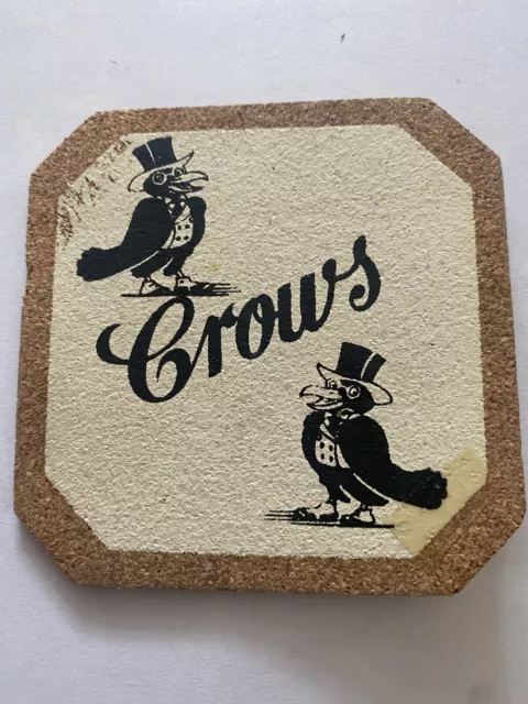1940s Vintage OLD CROW Bourbon Whiskey Beer Coaster Frankfort, Kentucky