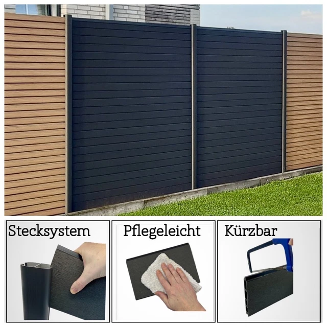 Casa Mina Sichtschutzstreifen Für Zäune – 50 M X 19 Cm, Inkl. 30 Clips – Grau, 450g/m²