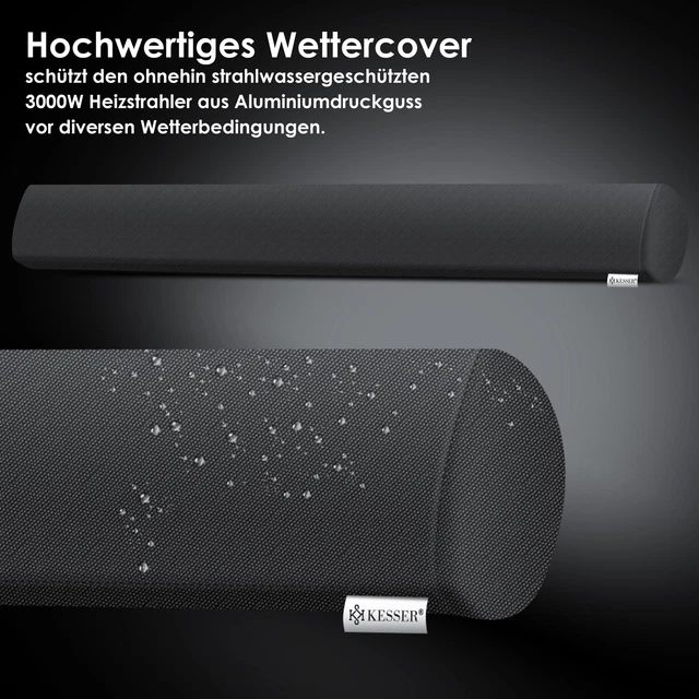 RETOURE Infrarot Heizstrahler 3000W Heizstrahler Quarzstrahler Terrassenheizer 7