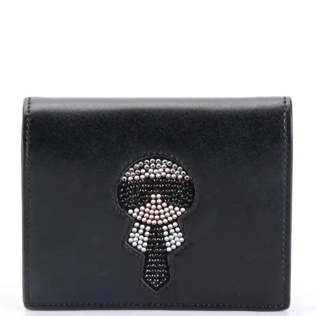 Fendi Karlito Karl Lagerfeld Embellished Leather Wallet