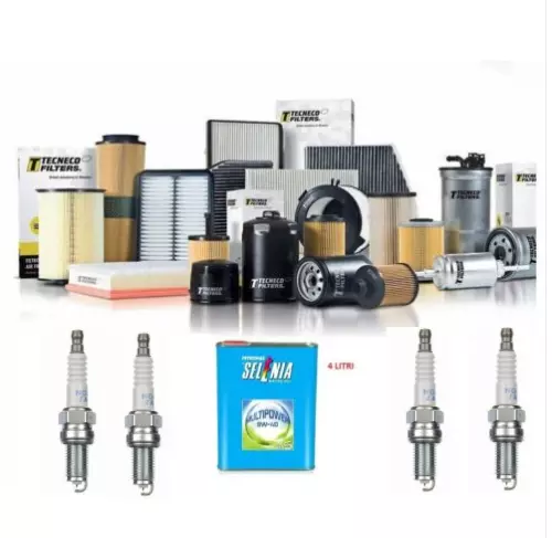 Kit tagliando fiat tipo 1.4 Essence Gpl LPG 4Filtri 4Olio Selenia 5W40 + Bougies