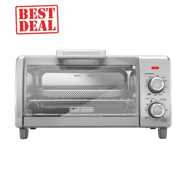 BLACK+DECKER CRISP ‘N Bake Air Fry 4Slice Toaster Oven, TO1787SS Free