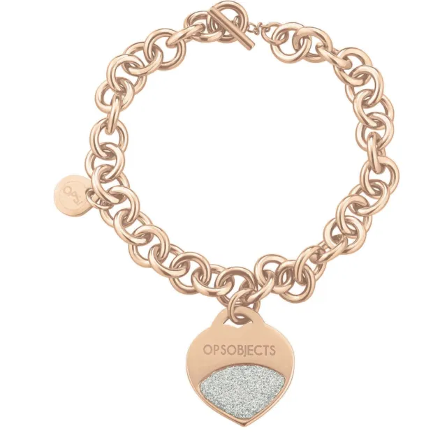 Ops Objects Opsbr-352 Bracciale Glitter Donna Cuore Rose' List. 48€ Sottocosto