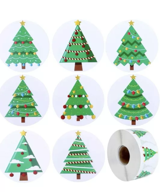 Merry Christmas Stickers - 2.5cm -50/100pcs- Santa, Snowman, Tree, Xmas, Seal