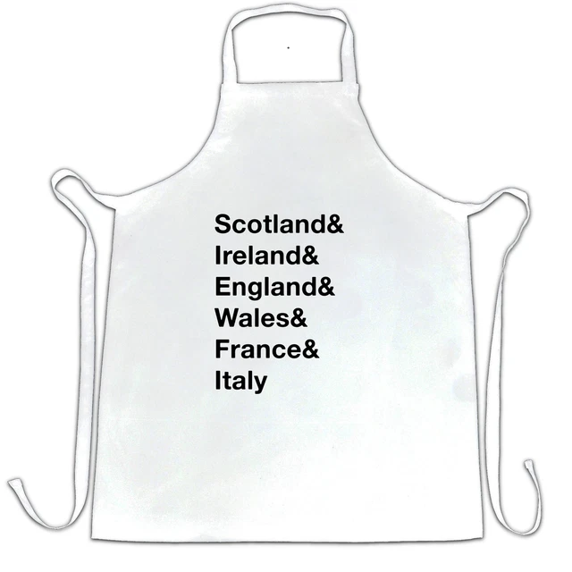 The Six Nations Chef's Apron Scotland, Ireland, England Wales, France, Italy