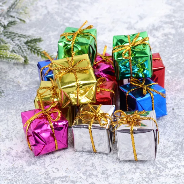 60 cajas de regalo para árboles de Navidad decoraciones colgantes-JM