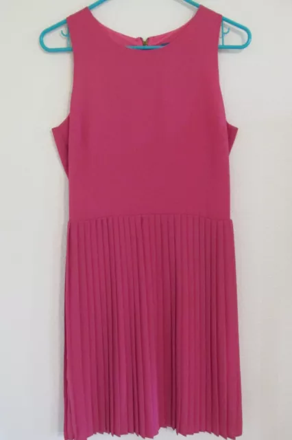 New Women's Pim + Larkin Pink Pleated Tank Top Sun Dress Lined Size Small