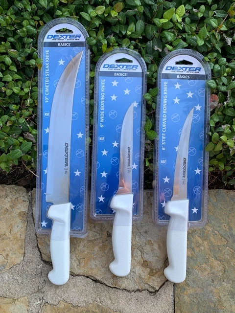 X3 Dexter Russell Sani-Safe 10" Steak Knife, 6" Boning knife, 6" Curved Boning