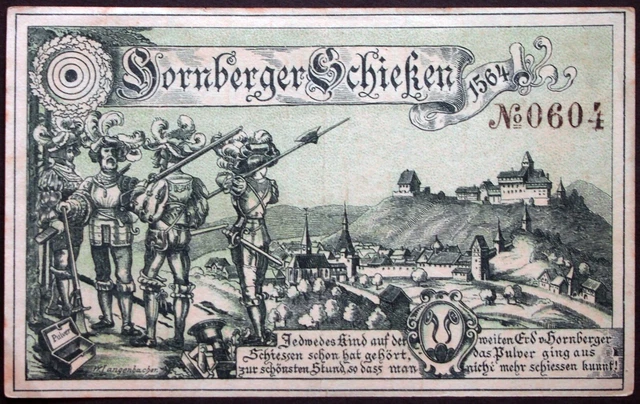 HORNBERG 1918 Rare original issue! 5 Mark "Hornberger Shooting" Grossnotgeld