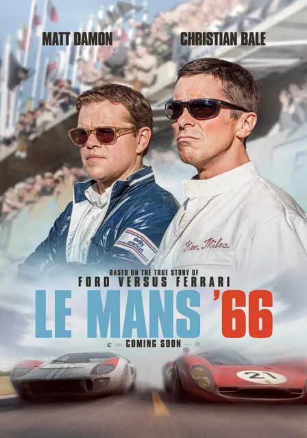 Ford v. Ferrari (2019) Le Mans 66 Movie Affiche de cinéma Poster Matt Damon #249