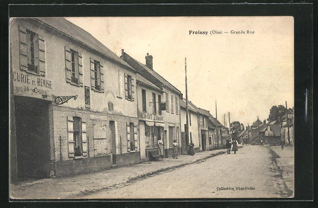 CPA Froissy, Grande Rue, Cafe Bench 1915