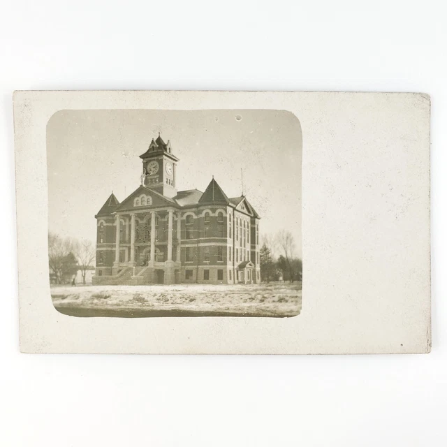Butler County Courthouse RPPC Postcard c1910 El Dorado Kansas Real Photo D1360