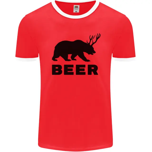 Beer Bear Funny Animal Alcohol Mens Ringer T-Shirt FotL