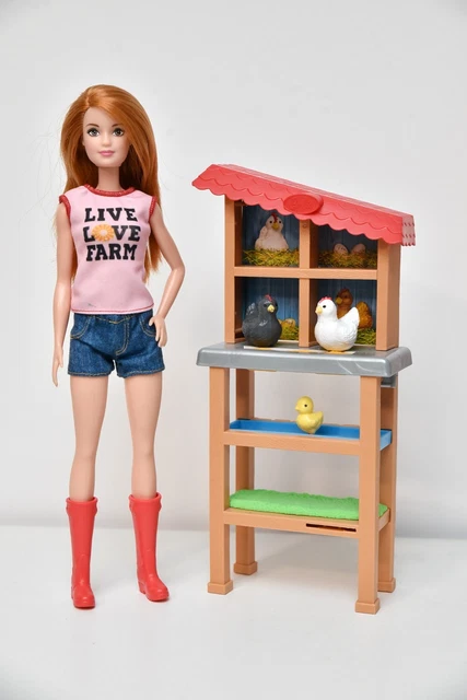 BARBIE ROUSSE FERMIÈRE avec poulailler EUR 6,50 - PicClick FR