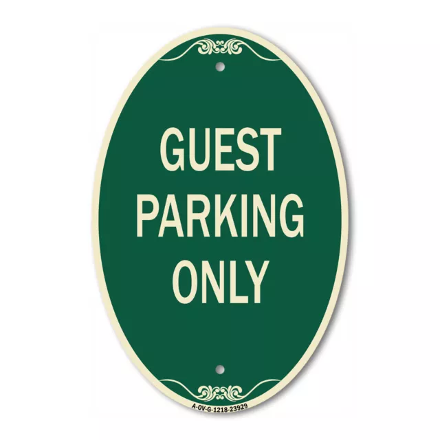SignMission Designer Series Sign - Guest Parking Only 12" x 18" Aluminum Sign