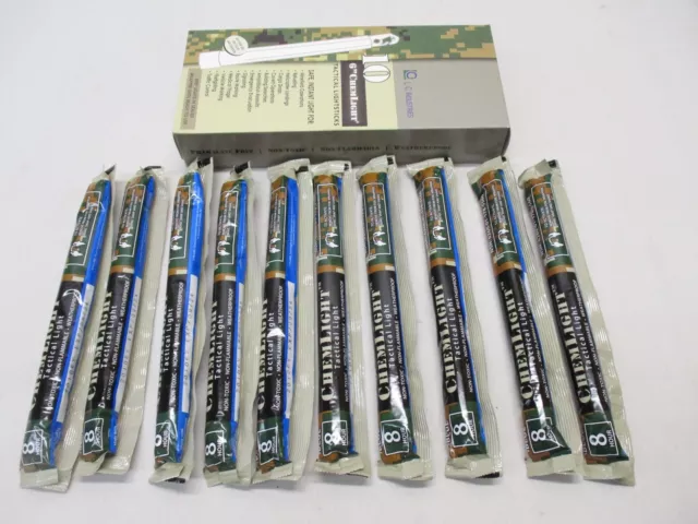 NON-TOXIC 10 PACK CYALUME CHEMLIGHT LIGHT STICK GLOW STICKS BLUE 8hr 6" exp.2024