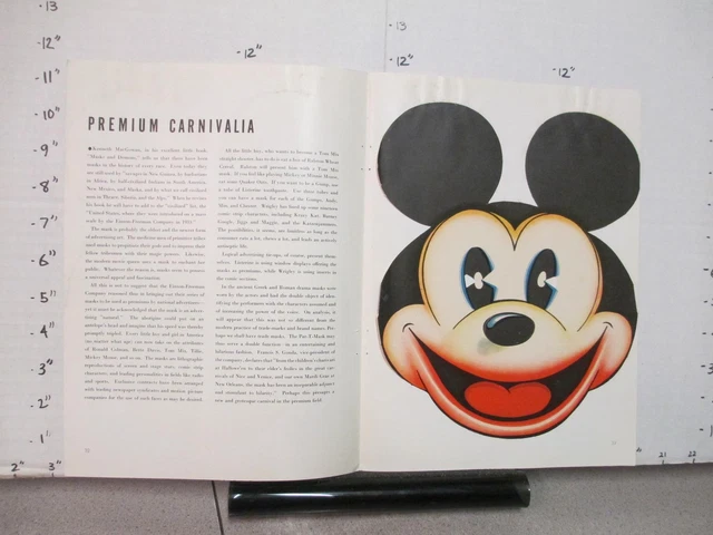 magazine ad 1933 MICKEY MOUSE premium mask advertising Einson Freeman sample