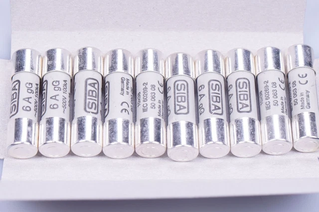 SIBA 5006308.6 Sécurité, Schmelz, Gg , 6A, 500VAC, Céramique Ovp ( Vpe 10 Pièce)